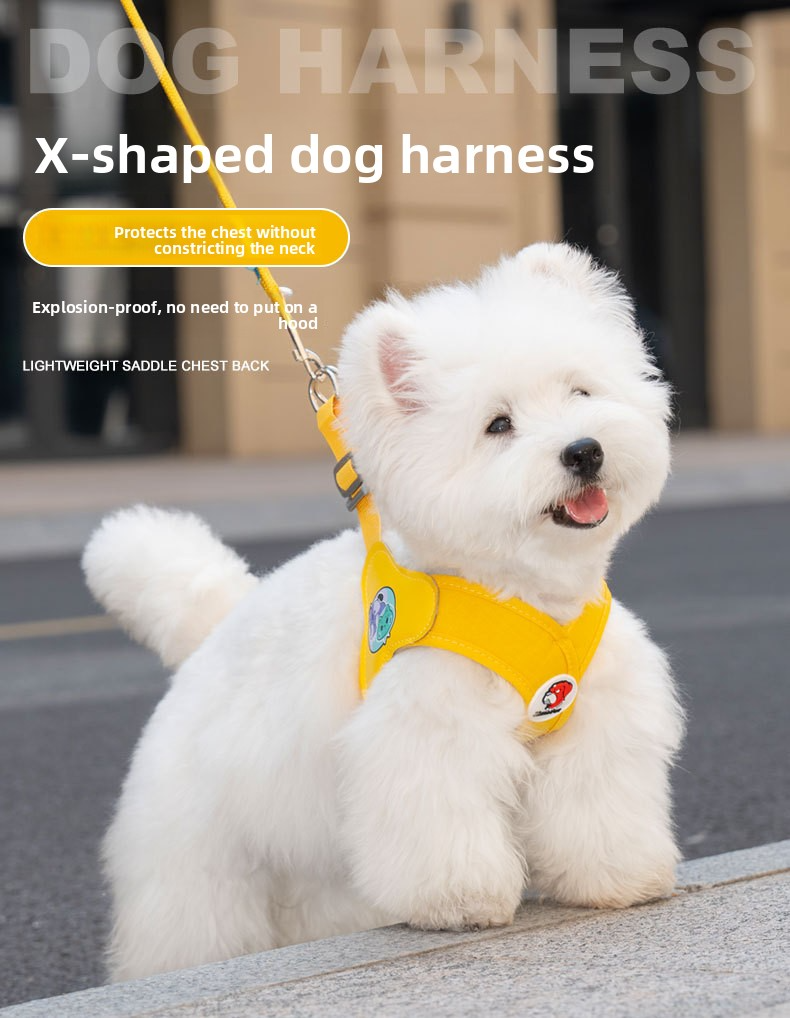2026 New X-Shape Dog Harness & Leash Set - No-Choke Reflective Step-In Vest Harness for Small & Medium Dogs