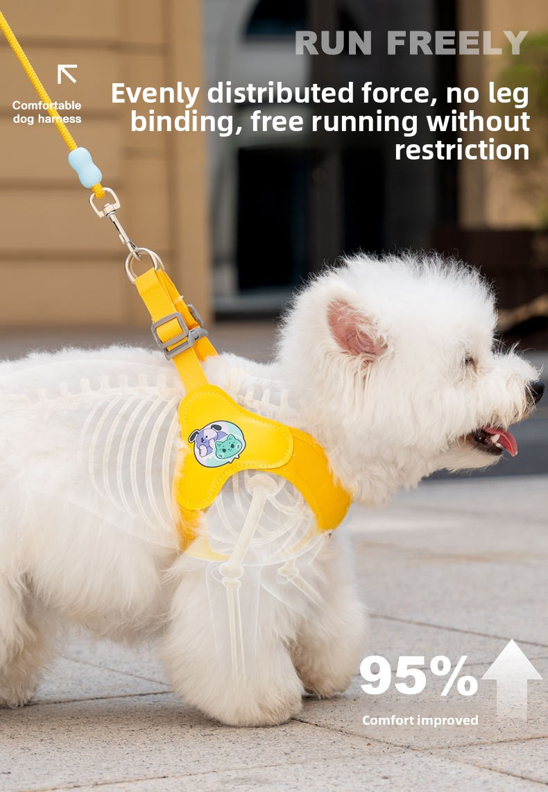 2026 New X-Shape Dog Harness & Leash Set - No-Choke Reflective Step-In Vest Harness for Small & Medium Dogs