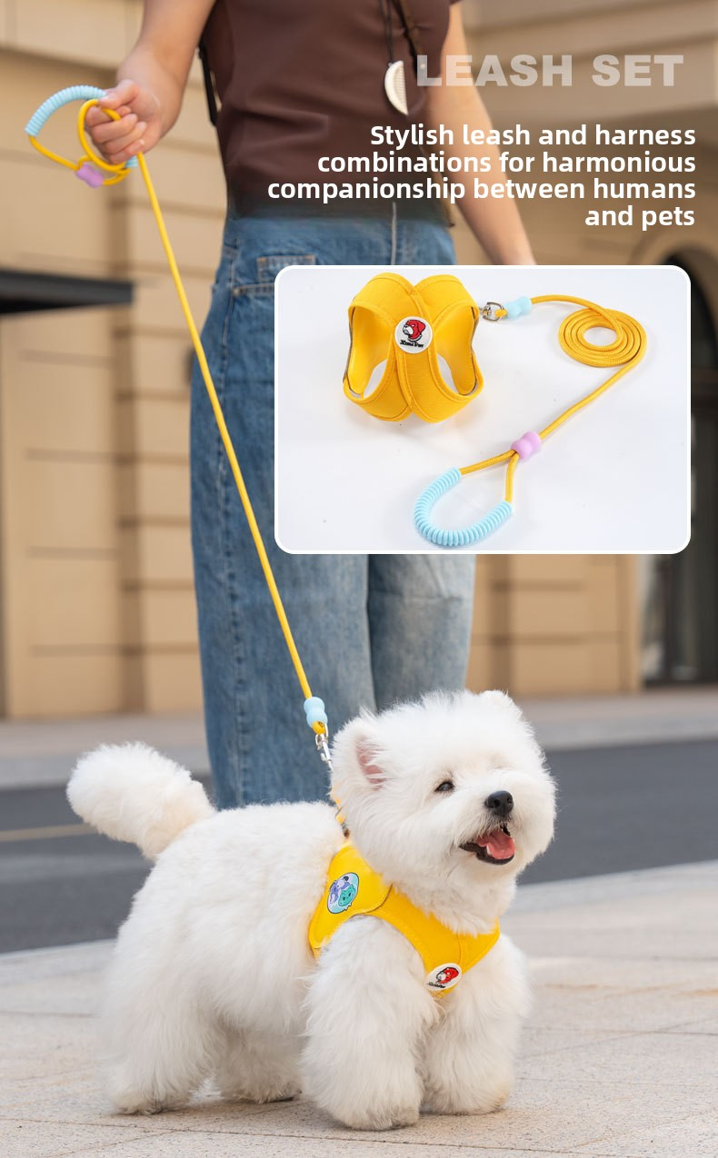 2026 New X-Shape Dog Harness & Leash Set - No-Choke Reflective Step-In Vest Harness for Small & Medium Dogs