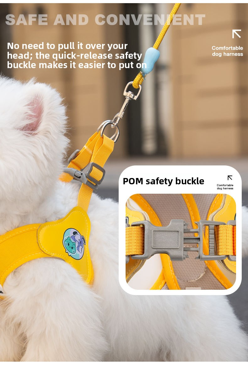 2026 New X-Shape Dog Harness & Leash Set - No-Choke Reflective Step-In Vest Harness for Small & Medium Dogs