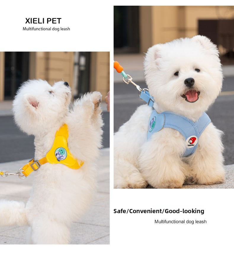 2026 New X-Shape Dog Harness & Leash Set - No-Choke Reflective Step-In Vest Harness for Small & Medium Dogs