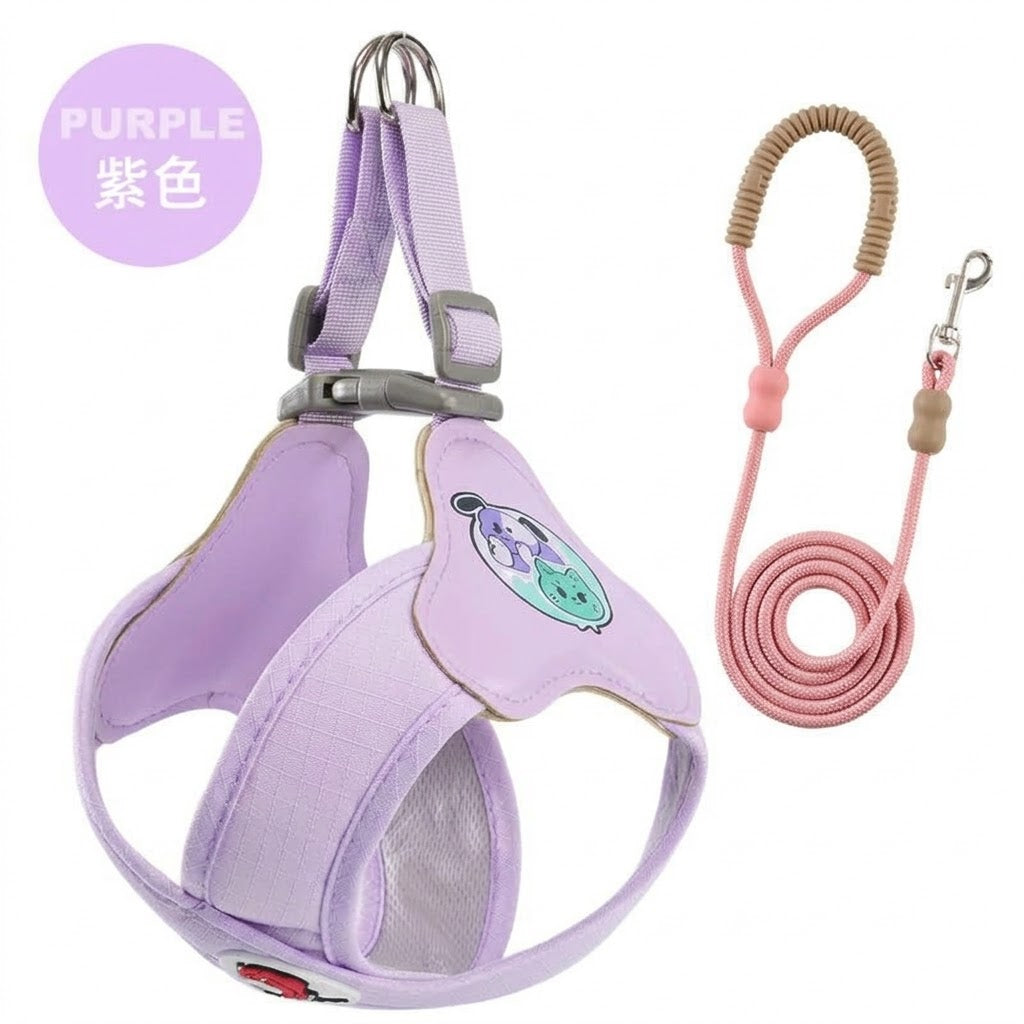 2026 New X-Shape Dog Harness & Leash Set - No-Choke Reflective Step-In Vest Harness for Small & Medium Dogs